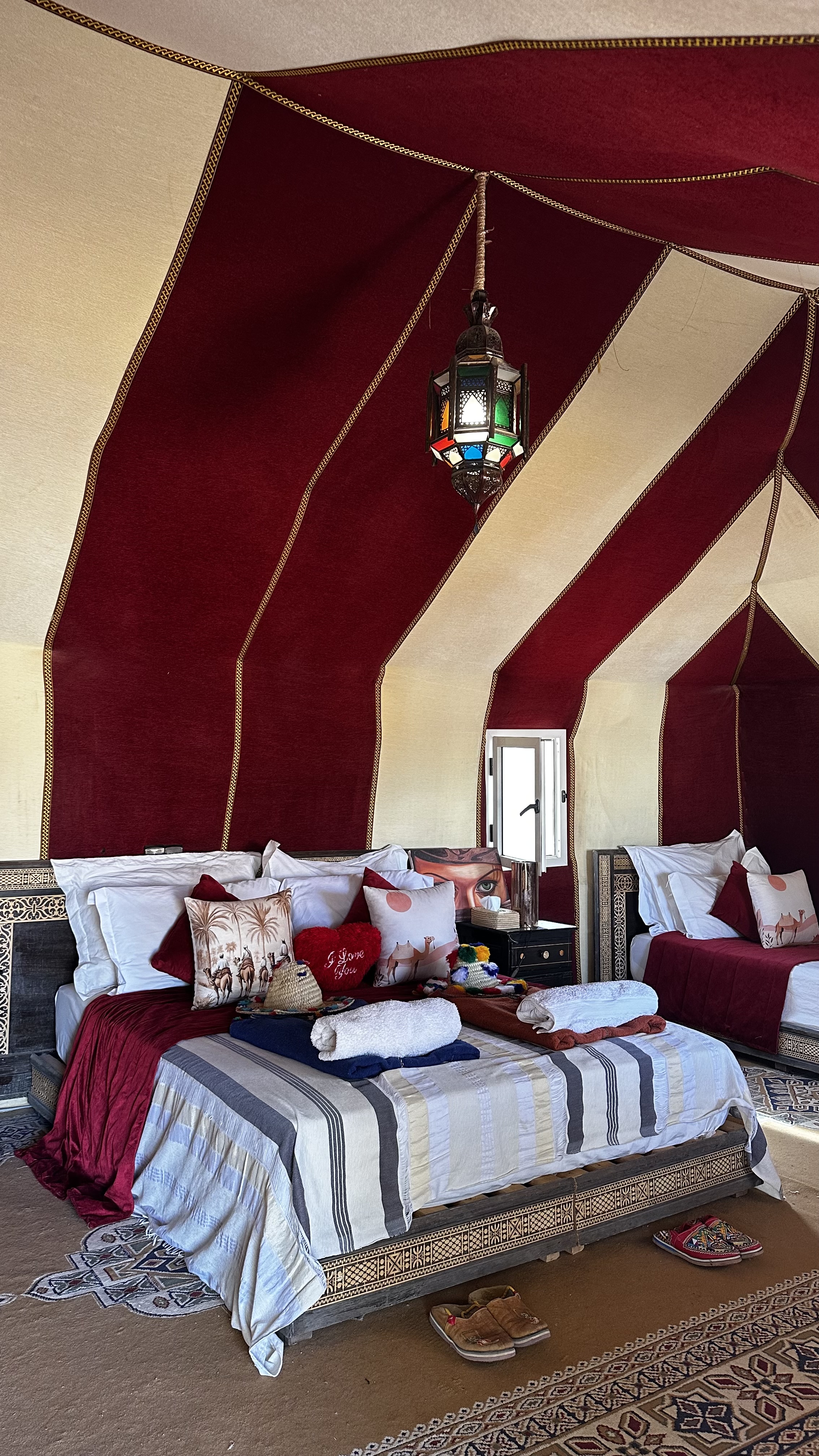 Inside the luxury tent