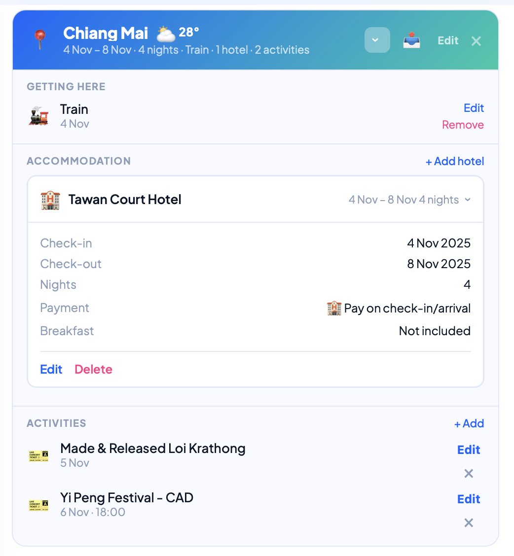 trip with Chiang Mai open