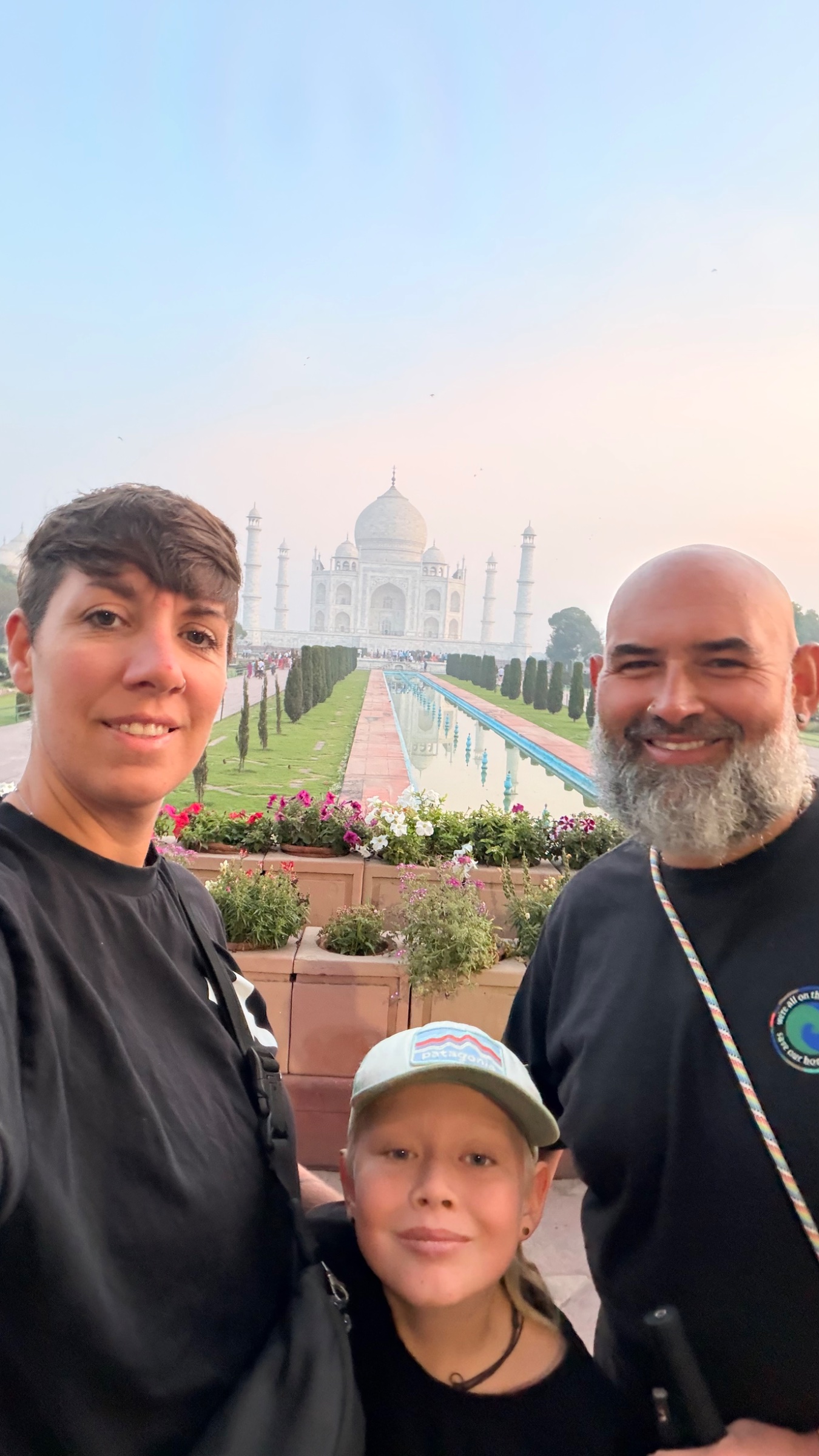 Us with Taj Mahal in background d