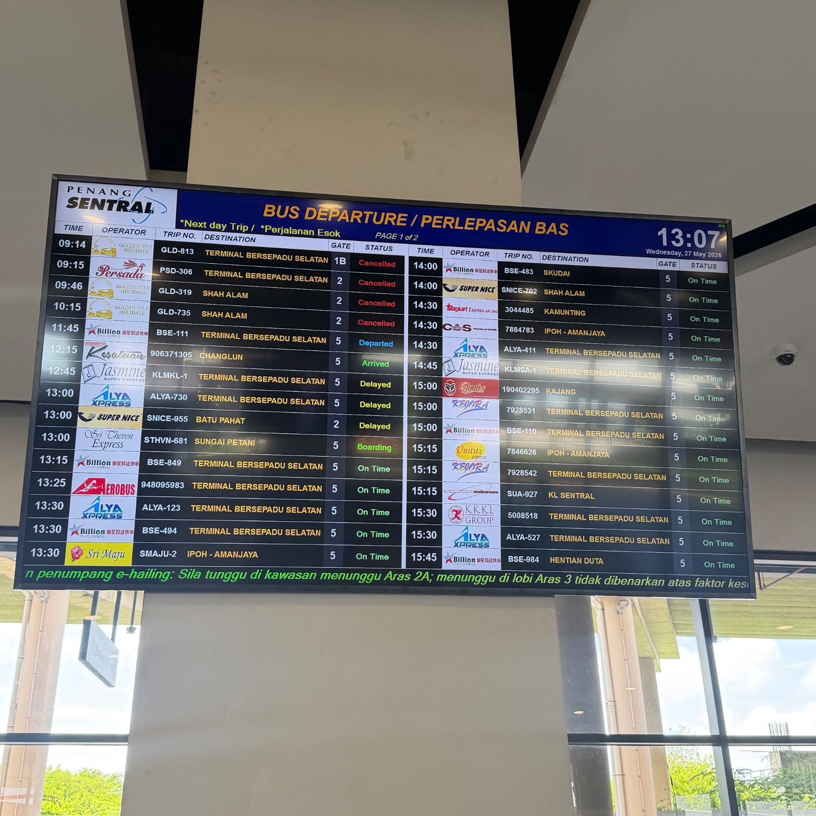 Departure board