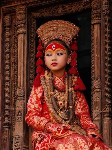 Kumari not taken by us. Living goddess Nepal.